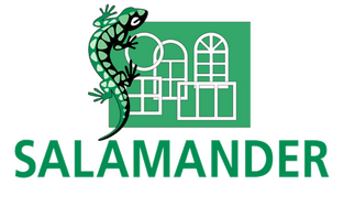 Salamander Logo Salamander – systemy okienne PVC wykorzystywane przez VINDO w nowoczesnych inwestycjach.